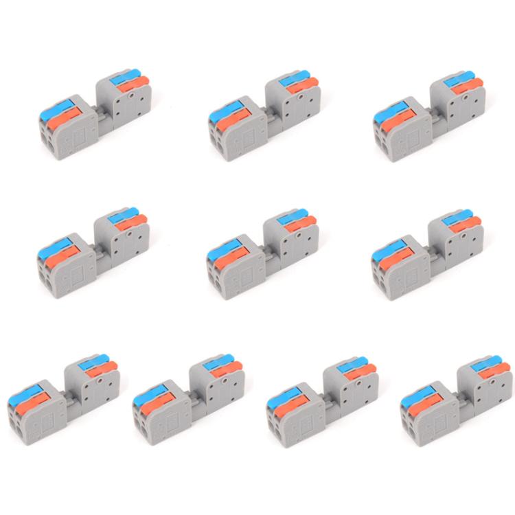 10pcs 2 In 2 Out Terminal Block Wire Push-on Quick Docking Snap Cap
