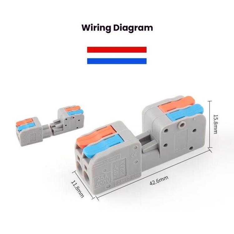 10pcs 2 In 2 Out Terminal Block Wire Push-on Quick Docking Snap Cap