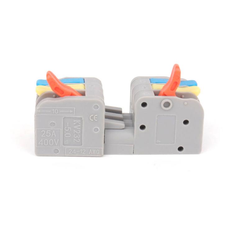 5pcs 3 In 3 Out Terminal Block Push-type Junction Box