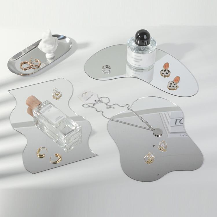 Acrylic Mirror Reflective Tray Display Jewelry Photo Props Photography Background Decoration