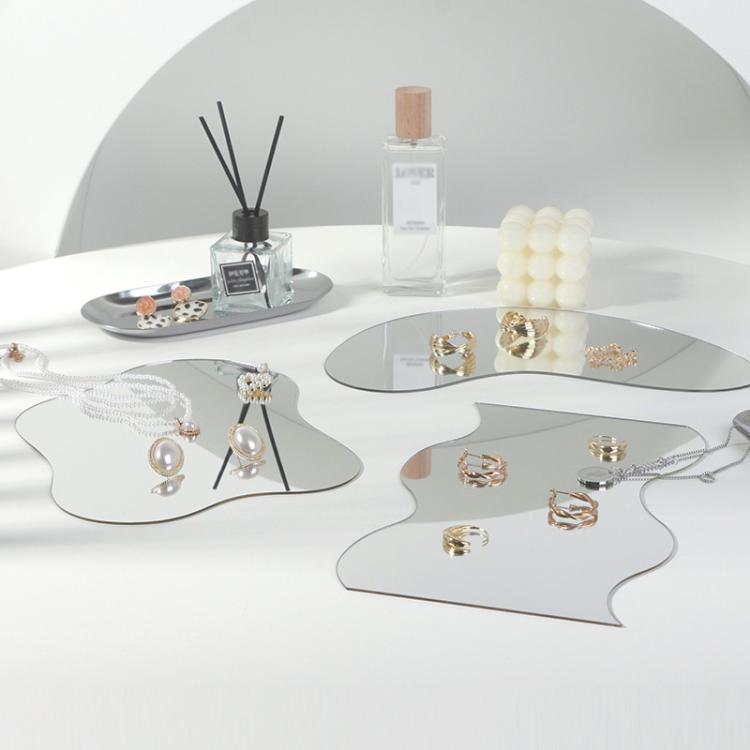 Acrylic Mirror Reflective Tray Display Jewelry Photo Props Photography Background Decoration