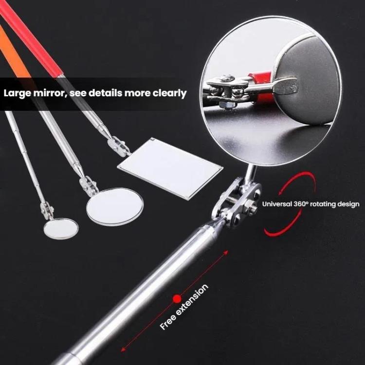 Stainless Steel Universal Rotating Telescopic Folding Viewfinder, Round 30mm, Orange 50mm, Square 85x52mm, Square with Light 65x40mm