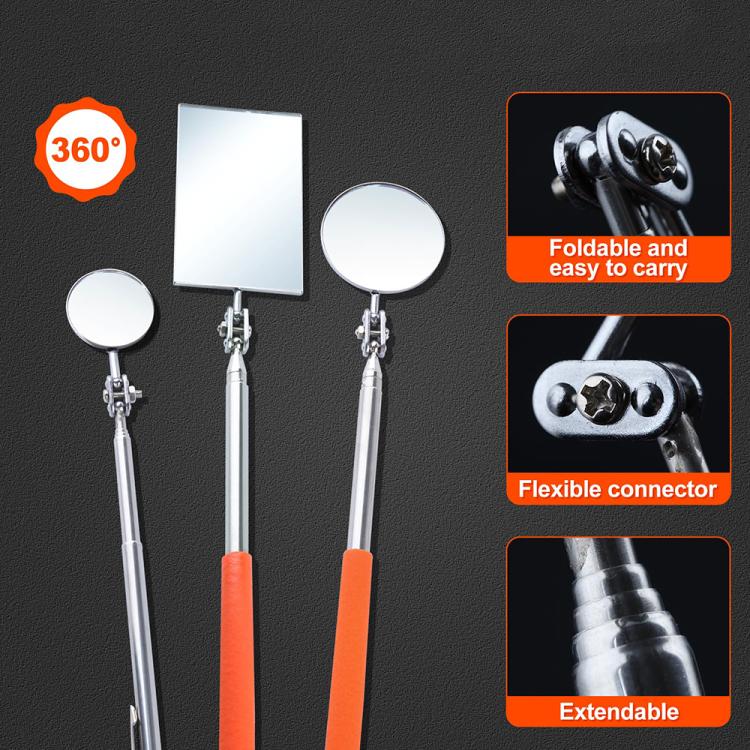 Stainless Steel Universal Rotating Telescopic Folding Viewfinder, Round 30mm, Orange 50mm, Square 85x52mm, Square with Light 65x40mm
