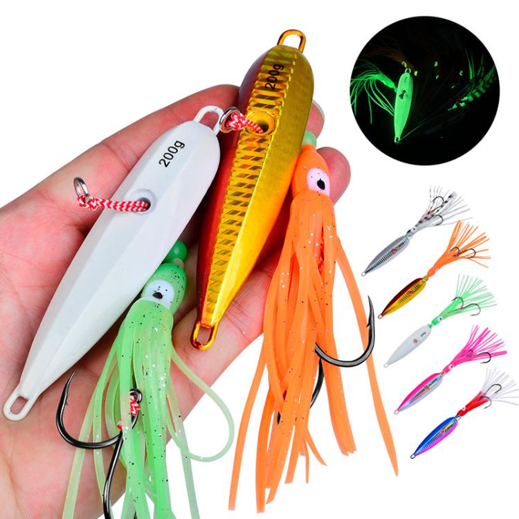PROBEROS LF159 Luminous Bearded Squid Hook Slow Cranking Road Runner Iron Plate Bionic False Bait