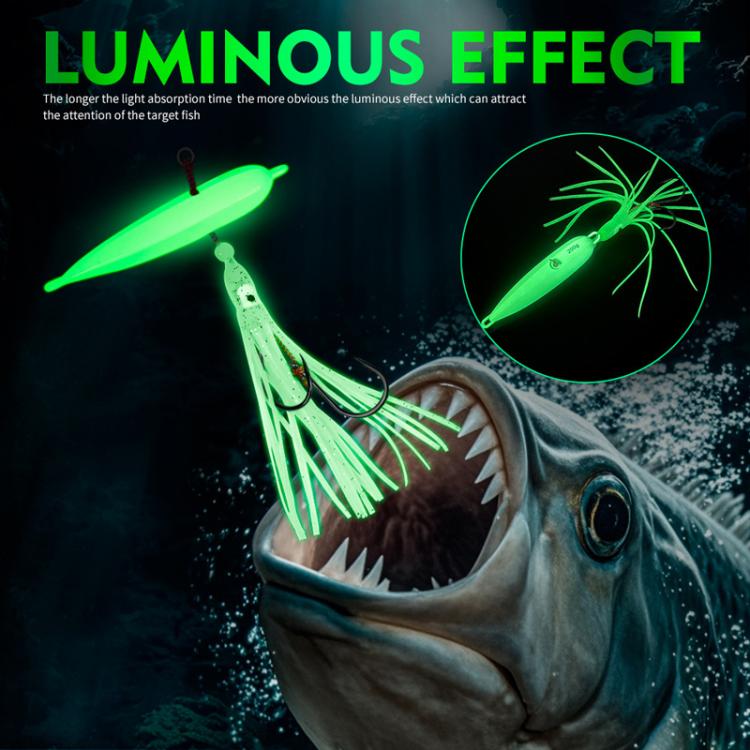 PROBEROS LF159 Luminous Bearded Squid Hook Slow Cranking Road Runner Iron Plate Bionic False Bait