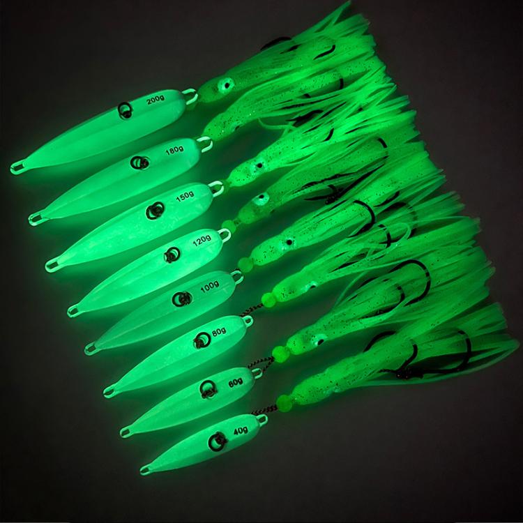 PROBEROS LF159 Luminous Bearded Squid Hook Slow Cranking Road Runner Iron Plate Bionic False Bait