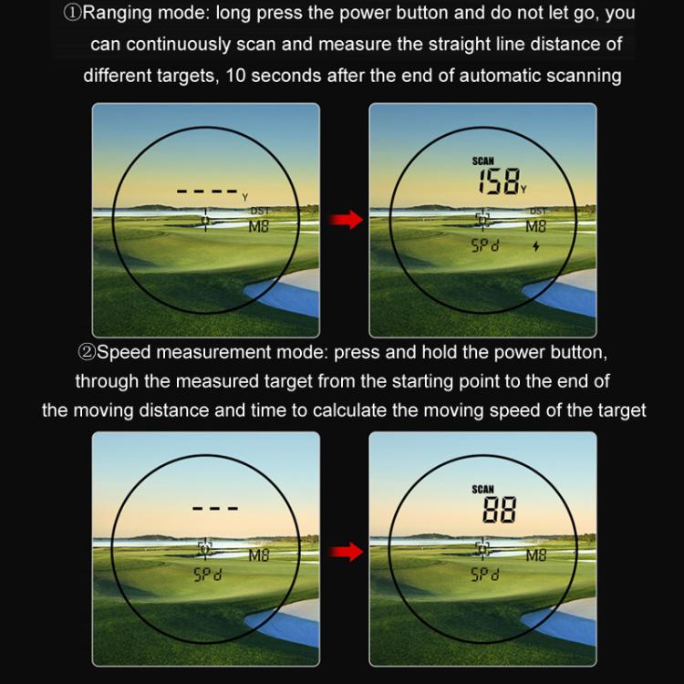 PGM JQ018 Mini Magnetic Slope Compensated Golf Pocket Rangefinder 1200 Yards