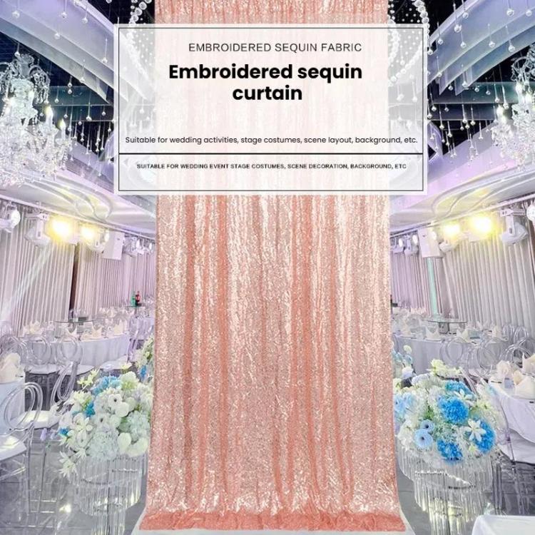 Hotel Wedding Banquet Site Background Curtains Embroidered Cloth Sequin Curtains Festival Party Decoration, 60x240cm, 120cmx240cm, 120cmx300cm, 240cmx240cm, 300cmx300cm, 60x300cm