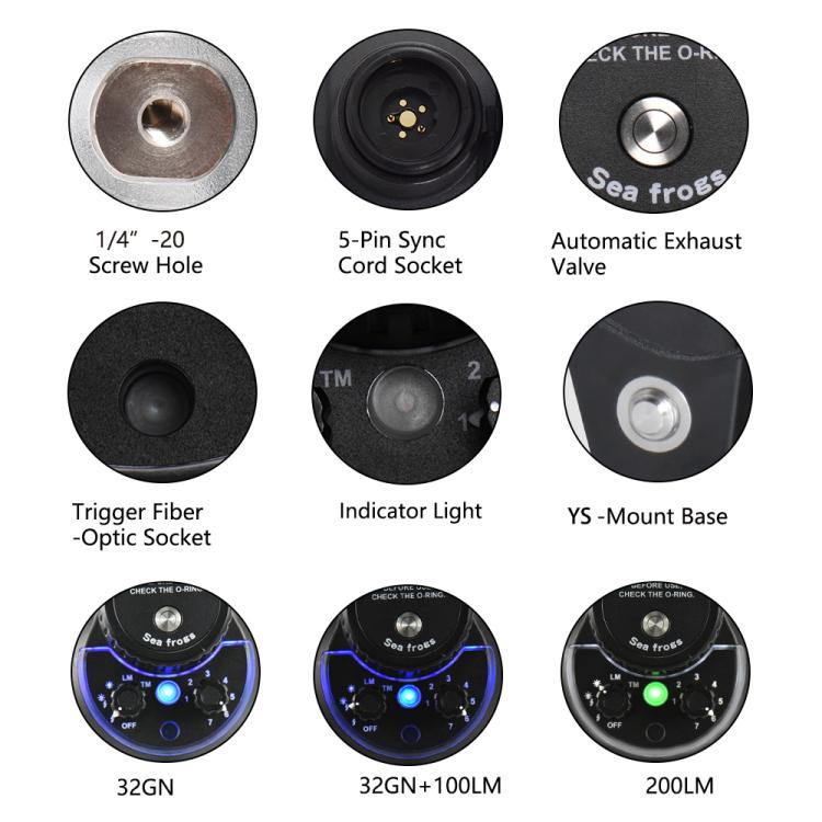 Sea Frogs SF-01  100M/328FT Underwater Strobe For Diving Photography