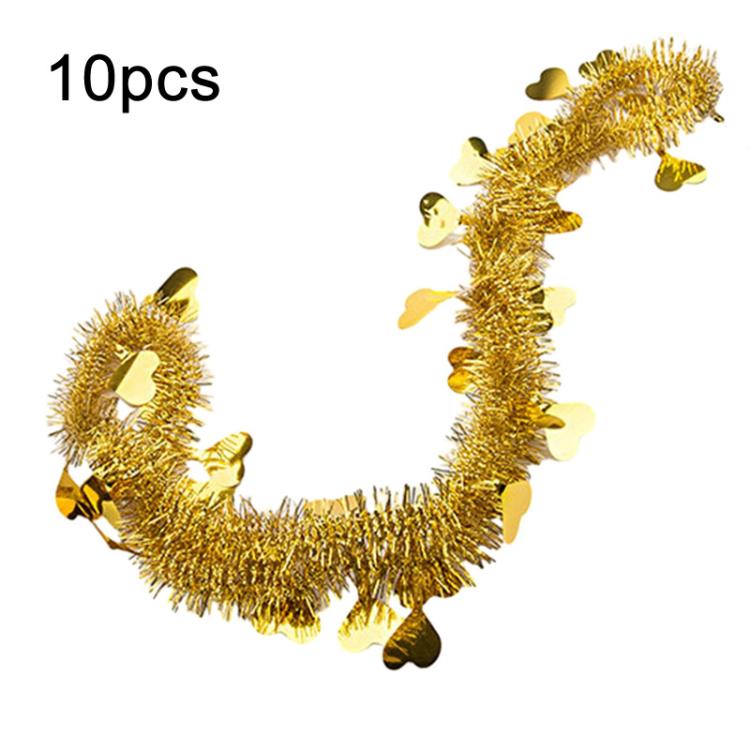 Heart-shaped Ribbon Party Supplies Birthday Christmas Wedding Room Decoration Strips Garlands, 10pcs 1.8m