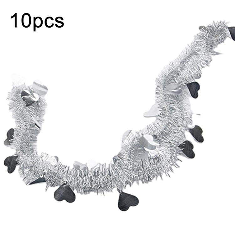 Heart-shaped Ribbon Party Supplies Birthday Christmas Wedding Room Decoration Strips Garlands, 10pcs 1.8m