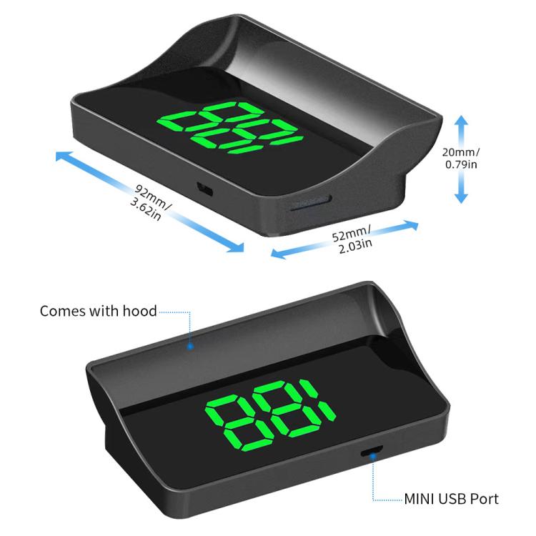 W1 Car HUD Head-up Display GPS Speedometer Speed Display