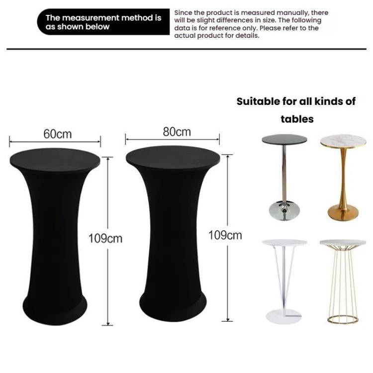 Elastic Spandex Table Cover Hotel Wedding Decor Solid Color Cocktail Round Bottom Bar Cover
