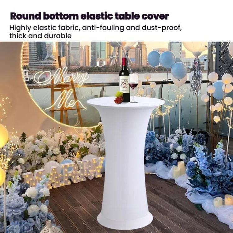 Elastic Spandex Table Cover Hotel Wedding Decor Solid Color Cocktail Round Bottom Bar Cover