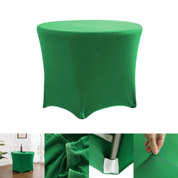 Simple Modern Stretch Round Table Cover Hotel Wedding Banquet Four Corners Large Round Table Cover