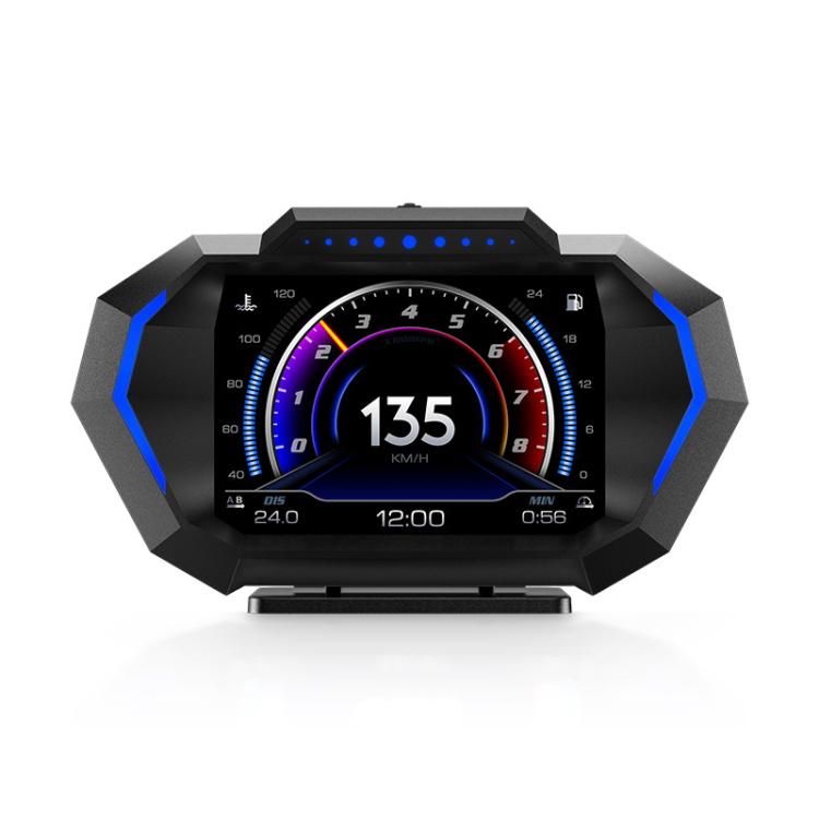 P24 Multifunctional Car HUD Head-up Display OBD+GPS Digital Speedometer Slope Meter