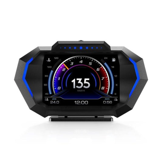 P24 Multifunctional Car HUD Head-up Display OBD+GPS Digital Speedometer Slope Meter
