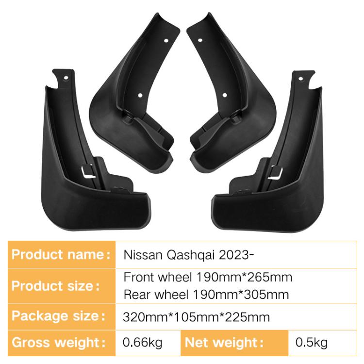 For 2023 Nissan Qashqai Car Tire Soft Rubber Mudguard