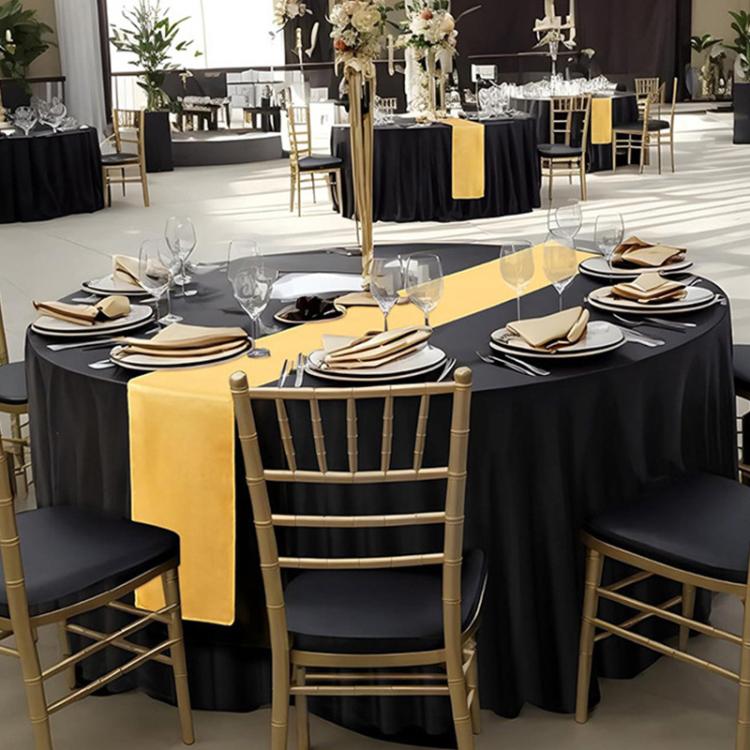 Polyester Elastic Tablecloth Cover Wedding Banquet Party Decoration Round Table Skirt Office Tablecloth