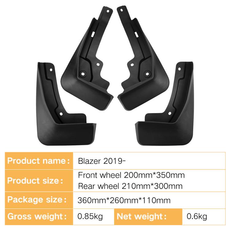 For 2019-2024 Chevrolet Blazer Car Tire Soft Rubber Mudguard