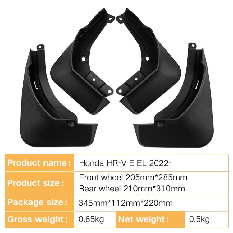 For 2022 Honda HR-V E EL Car Tire Soft Mudguard