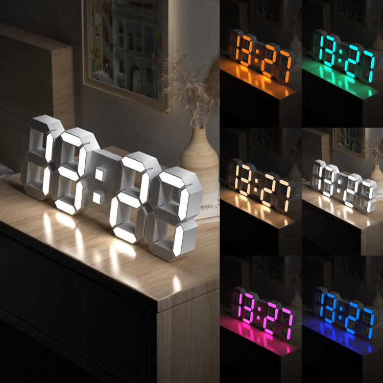 APP Remote Control 3D Led Wall Digital Color Clock Alarm /Date/Temp Display Wall & Table Clock