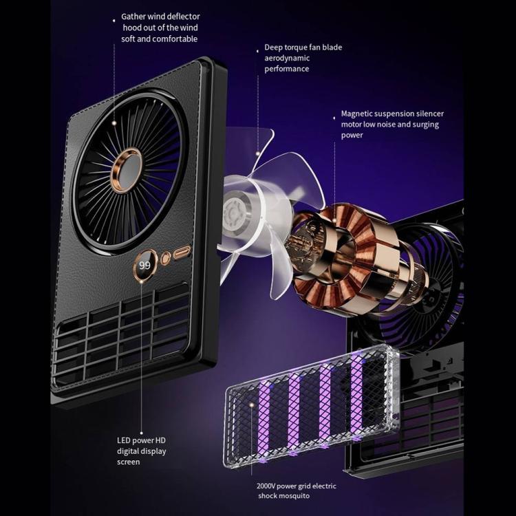 2-in-1 Household Electric Fan Mosquito Killer Lamp LED Digita lDesktop Fan