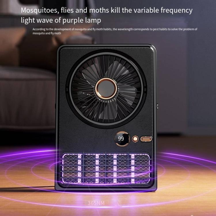 2-in-1 Household Electric Fan Mosquito Killer Lamp LED Digita lDesktop Fan