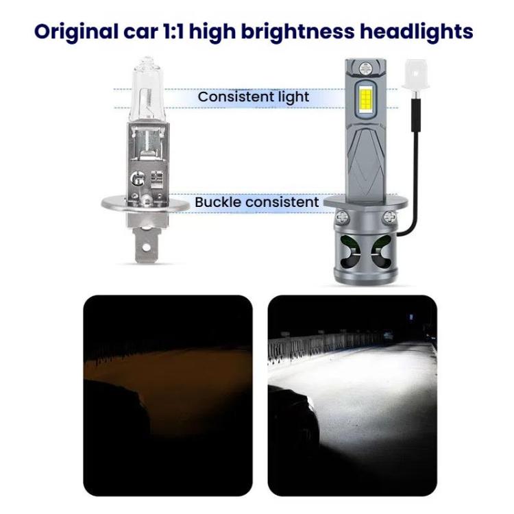 2pcs Direct Plug Mini LED Car Headlight Bulb With Fan Cooling
