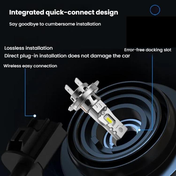 2pcs 6000K Mini Car Plug-in Integrated LED Headlights