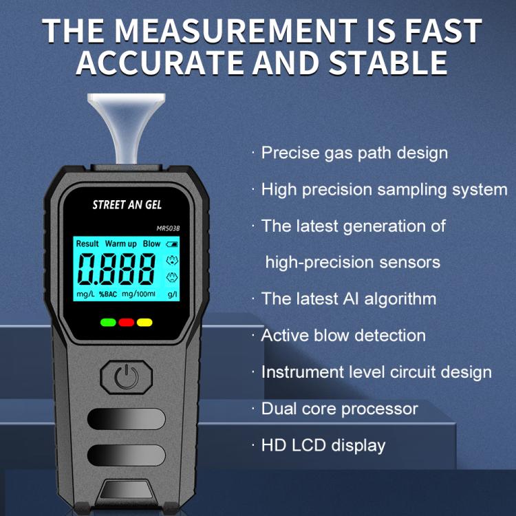 LCD Screen High-Precision Air-Blowing Dual-Purpose Alcohol Tester