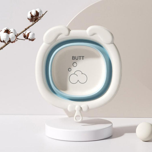 Children Silicone Folding Washbasin Portable Thickened Hangable Butt Washbasin For Babies