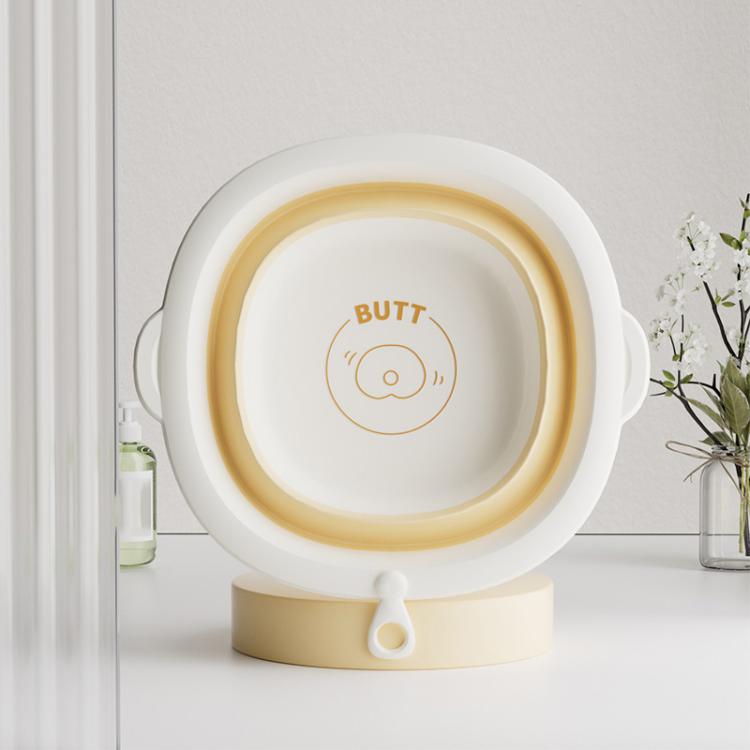 Children Silicone Folding Washbasin Portable Thickened Hangable Butt Washbasin For Babies