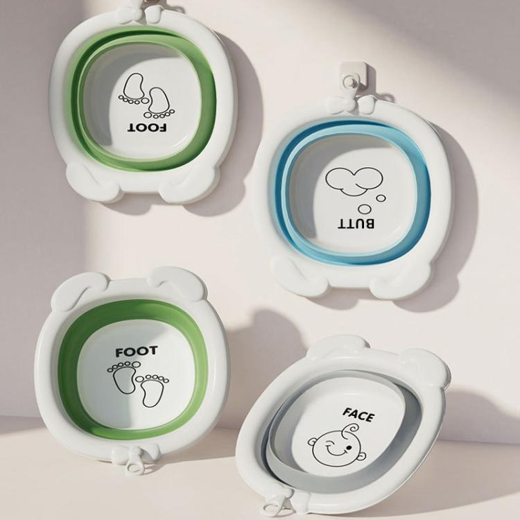 Children Silicone Folding Washbasin Portable Thickened Hangable Butt Washbasin For Babies