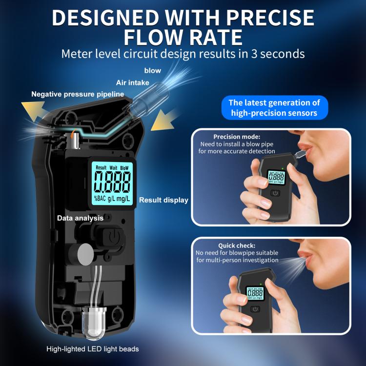 Digital Display Blow-type High-precision Alcohol Tester