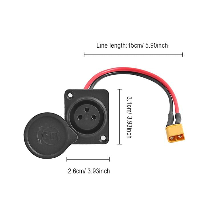 For INOKIM OXO OX Electrical Scooter Power Port XLR Cannon 3-Pin Charging Socket