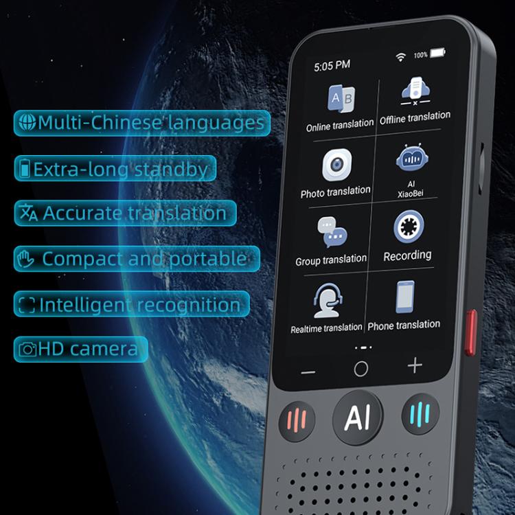 3.1-inch Screen Multilanguage AI Translator Device 139 Online/17 Offline Languages, Real-Time Voice/Photo/Text Translation