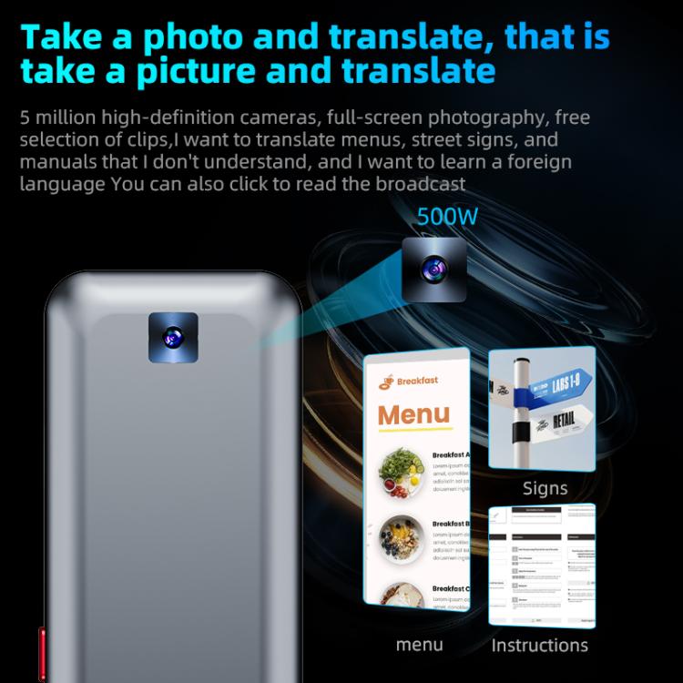3.1-inch Screen Multilanguage AI Translator Device 139 Online/17 Offline Languages, Real-Time Voice/Photo/Text Translation