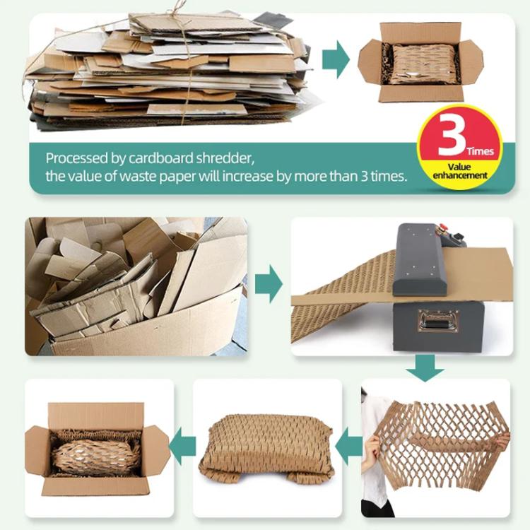 370W Cardboard Shredder Handles 10mm Thickness, 5M/Min Speed For Packaging & Recycling