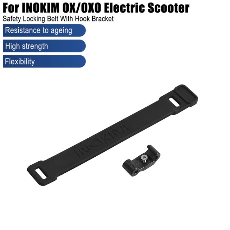 For INOKIM OXO OX Electrical Scooter Safety Locking Strap With Hook Bracket Wrappable Foldable Rubber Strap