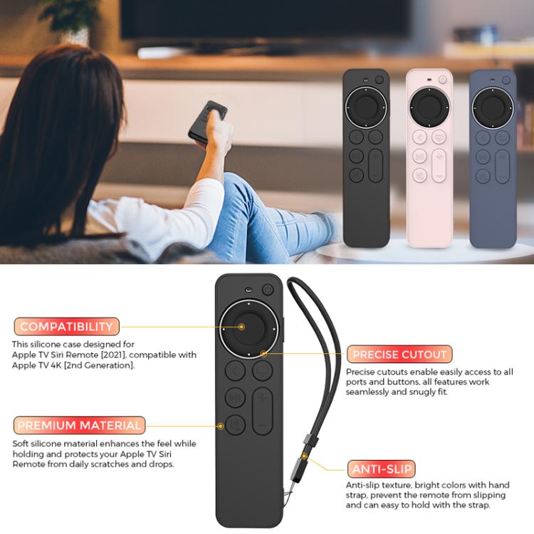 For Apple TV Siri Remote 2 / 3 AhaStyle PT167 Remote Control Silicone Protective Case