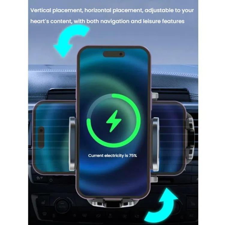 15W Wireless Induction Snap-on Charging Car Air Outlet Phone Holder