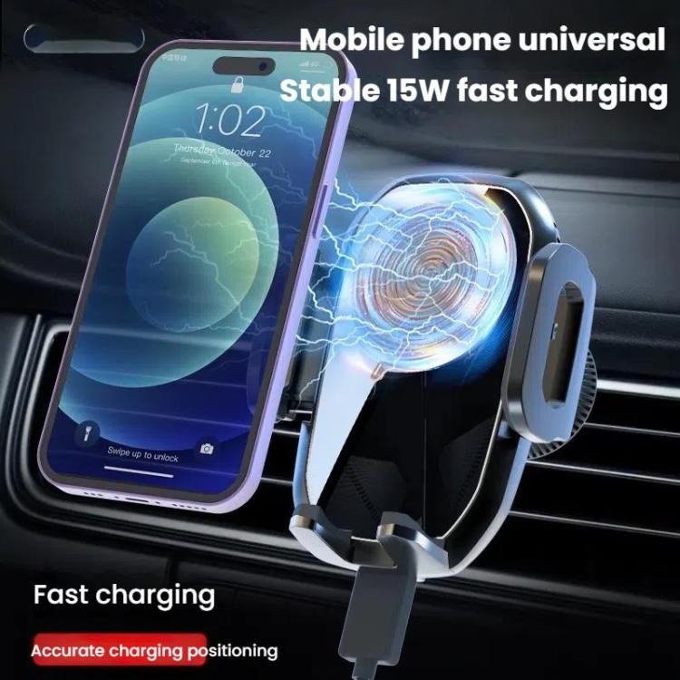 15W Wireless Induction Snap-on Charging Car Air Outlet Phone Holder