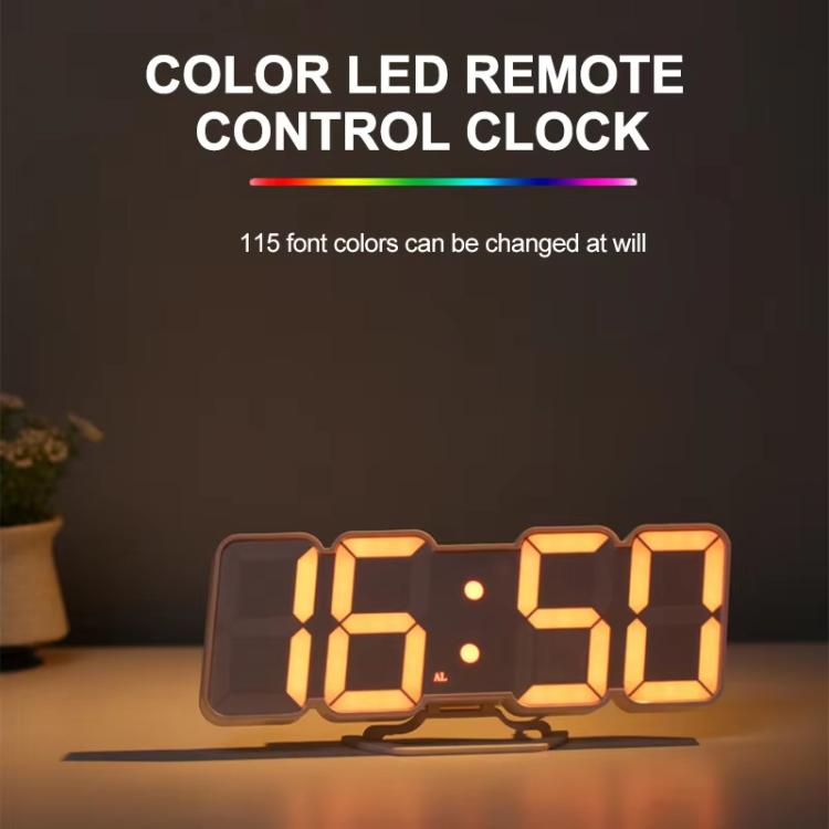 RGB Color Changing 3D Digital Clock With Voice Control, Adjustable Brightness, Temperature Display & Remote