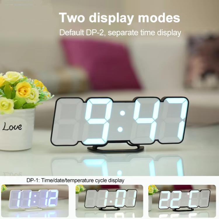 RGB Color Changing 3D Digital Clock With Voice Control, Adjustable Brightness, Temperature Display & Remote