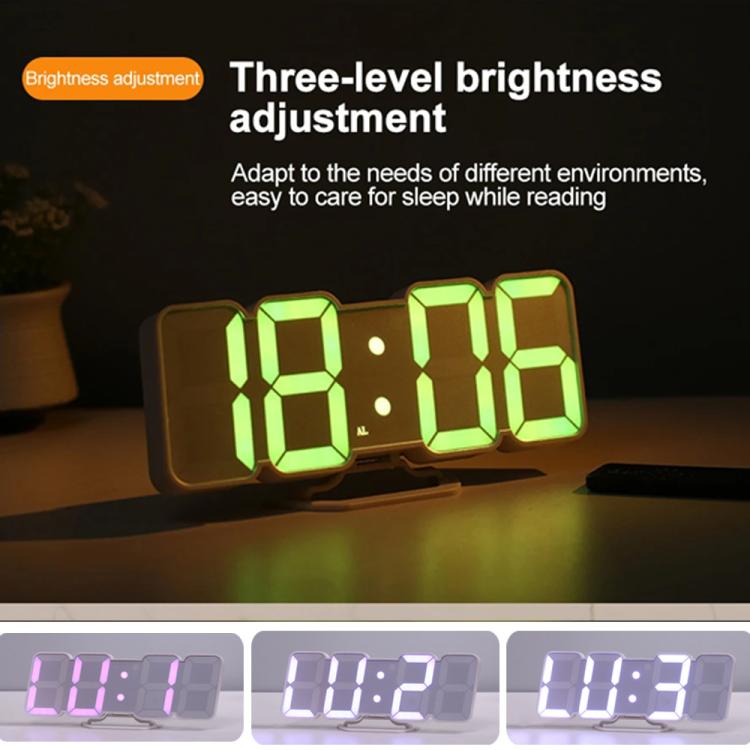 RGB Color Changing 3D Digital Clock With Voice Control, Adjustable Brightness, Temperature Display & Remote