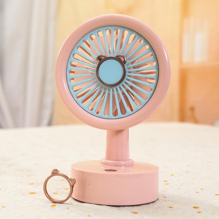 Student USB Small Desktop Fan Replaceable Animal Ears Multi-Speed Lithium Battery Mute Fan