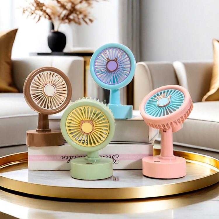 Student USB Small Desktop Fan Replaceable Animal Ears Multi-Speed Lithium Battery Mute Fan