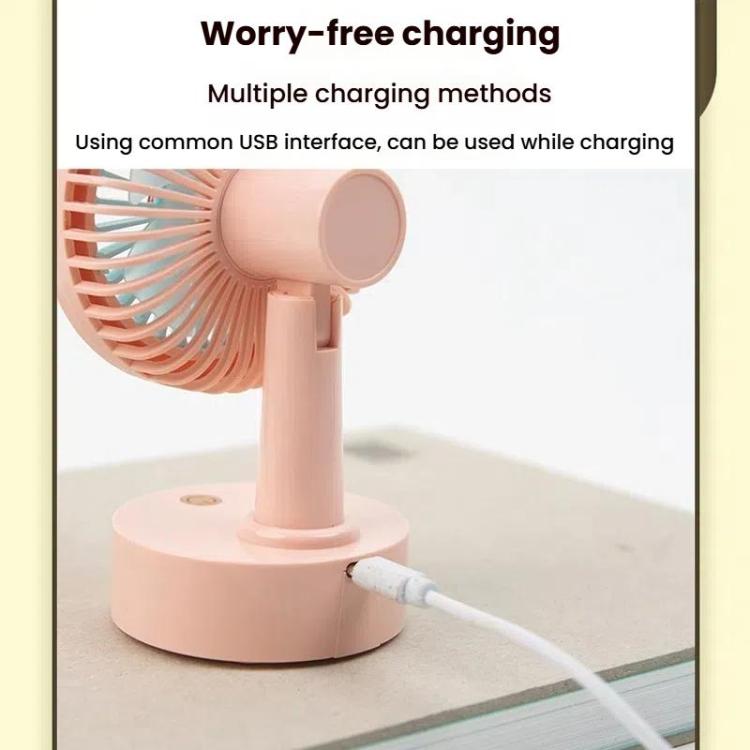 Student USB Small Desktop Fan Replaceable Animal Ears Multi-Speed Lithium Battery Mute Fan