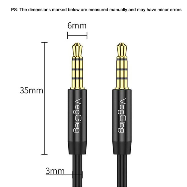 VegGieg 3.5mm Male To Male Aux Audio Cable Phone Computer Car Earphone Listening Audio Connection Cable